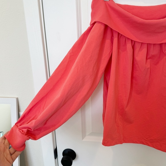 Anthropologie Maeve Pink Off-The-Shoulder Pullover - Picture 4 of 9